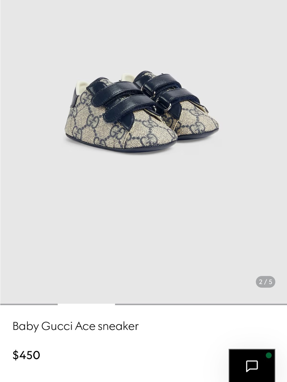 Gucci baby shoes Ace GG Supreme blue and grey bootie 18 size